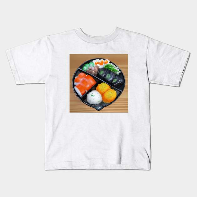 Bento Rice Japanese Food Kitchen Kids T-Shirt by Flowering Away